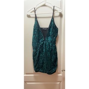 PrettyLittleThing Green Sequin Dress